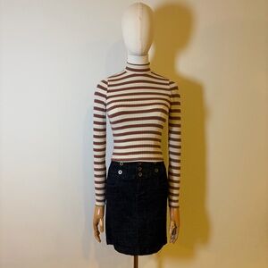 Essentials by Full Tilt Striped Mock Neck Long Sleeve - Small